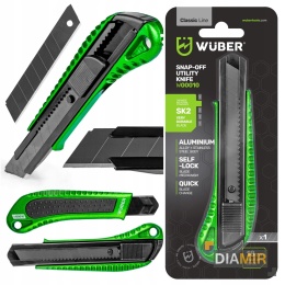 NÓŻ DO TAPET 18MM WYSUWANY TAPECIAK METALOWY ŁAMANE OSTRZE TAPICERSKI WUBER