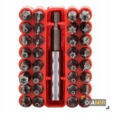 ZESTAW 33 EL. KOŃCÓWKI WKRĘTAKOWE BITY Z UCHWYTEM ETUI