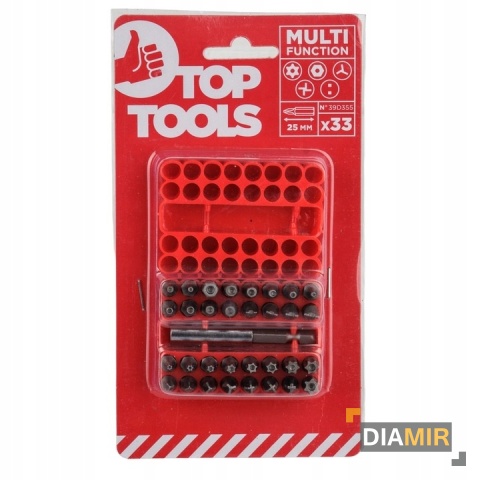 ZESTAW 33 EL. KOŃCÓWKI WKRĘTAKOWE BITY Z UCHWYTEM ETUI
