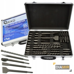 ZESTAW DŁUT I WIERTEŁ BIJAKI DŁUTA WIERTŁA SDS PLUS 17 SZT