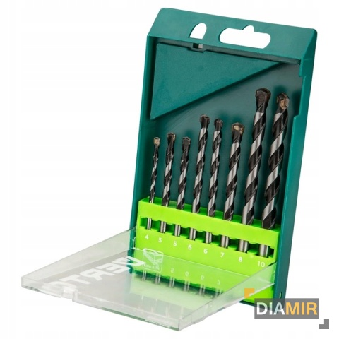 ZESTAW WIERTEŁ DO BETONU ZESTAW 8 szt. 4-10 mm VERTO