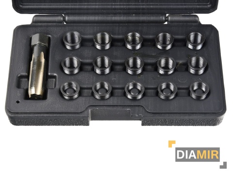 Zestaw do naprawy gwintów i świec zapłonowych 16el. M14X1.25 GEKO