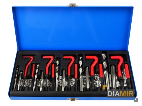 Zestaw do naprawy zerwanych uszkodzonych gwintów M5-M12 131el.