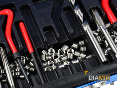 Zestaw do naprawy zerwanych uszkodzonych gwintów M5-M12 131el.