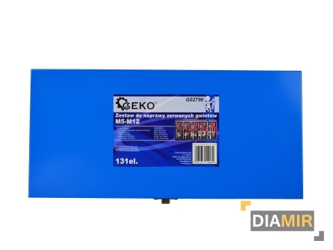 Zestaw do naprawy zerwanych uszkodzonych gwintów M5-M12 131el.