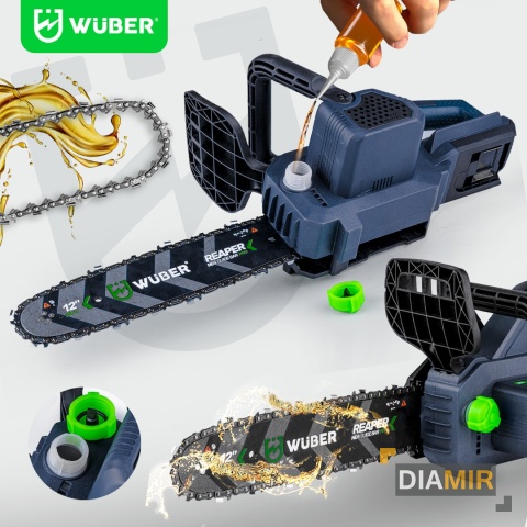 AKUMULATOROWA PILARKA PIŁA ŁAŃCUCHOWA DO DREWNA GAŁĘZIÓWKA 2X AKU WUBER
