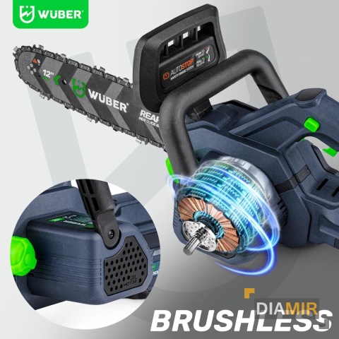 AKUMULATOROWA PILARKA PIŁA ŁAŃCUCHOWA DO DREWNA GAŁĘZIÓWKA 2X AKU WUBER