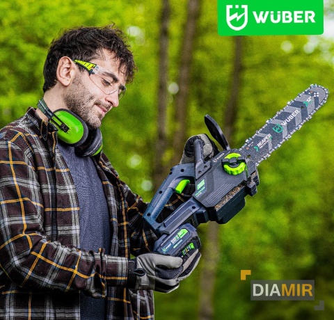 AKUMULATOROWA PILARKA PIŁA ŁAŃCUCHOWA DO DREWNA GAŁĘZIÓWKA 2X AKU WUBER