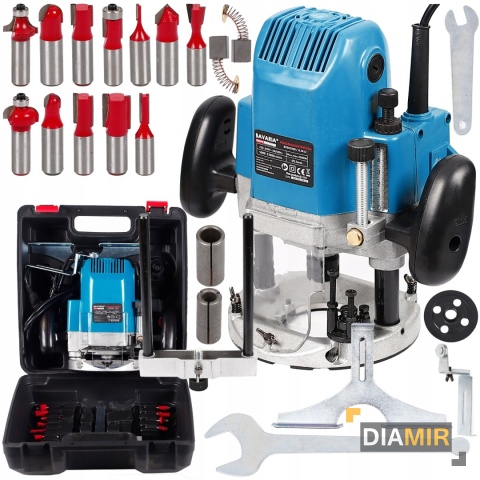 FREZARKA GÓRNOWRZECIONOWA 2900W DO DREWNA + FREZY WALIZKA ZESTAW MOCNA