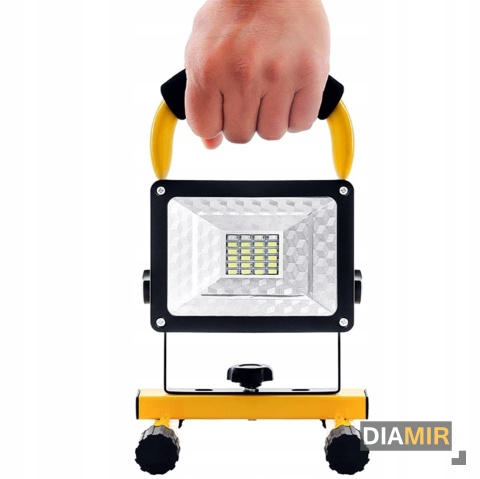 HALOGEN LAMPA ROBOCZA PRZENOŚNA MOCNY NAŚWIETLACZ BUDOWLANY AKUMULATOR 50W