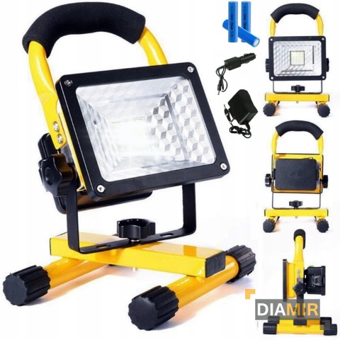 HALOGEN LAMPA ROBOCZA PRZENOŚNA MOCNY NAŚWIETLACZ BUDOWLANY AKUMULATOR 50W