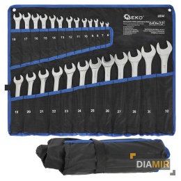 ZESTAW KLUCZE PŁASKO-OCZKOWE 25 szt. 6-32mm CrV 12 ZĘBÓW PŁACHTA POLEROWANE