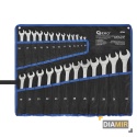 ZESTAW KLUCZE PŁASKO-OCZKOWE 25 szt. 6-32mm CrV 12 ZĘBÓW PŁACHTA POLEROWANE