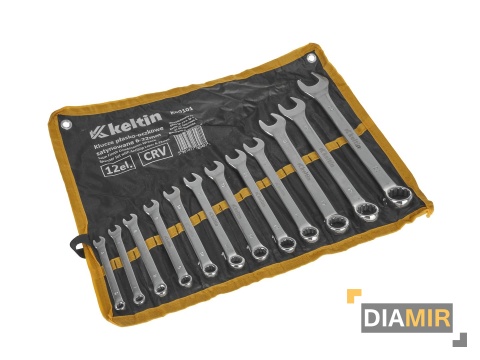 KLUCZE PŁASKO OCZKOWE 6-22mm 12el KLUCZ PŁASKIE SATYNOWANE CRV ETUI