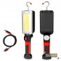 LAMPA LATARKA WARSZTATOWA GARAŻOWA KANAŁOWA HAK LED AKUMULATOROWA MAGNES XL