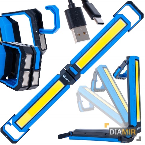 LAMPA WARSZTATOWA Z MAGNESEM SKŁADANA LED COB Z HAKIEM 10W 1000lm 4000mAh