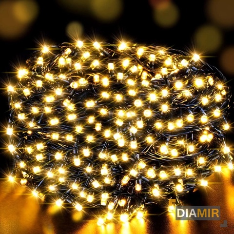 LAMPKI CHOINKOWE BIAŁE CIEPŁE 37 m 500 LED lampek OŚWIETLENIE 8 TRYBÓW