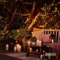 LAMPKI CHOINKOWE BIAŁE CIEPŁE 37 m 500 LED lampek OŚWIETLENIE 8 TRYBÓW