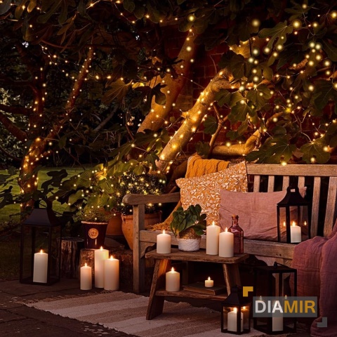 LAMPKI CHOINKOWE BIAŁE CIEPŁE 37 m 500 LED lampek OŚWIETLENIE 8 TRYBÓW