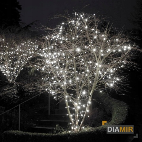LAMPKI CHOINKOWE BIAŁE ZIMNE 37 m 500 LED lampek OŚWIETLENIE 8 TRYBÓW