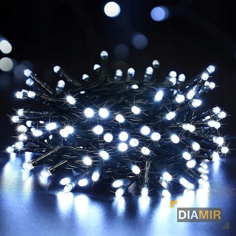 LAMPKI CHOINKOWE BIAŁE ZIMNE 37 m 500 LED lampek OŚWIETLENIE 8 TRYBÓW