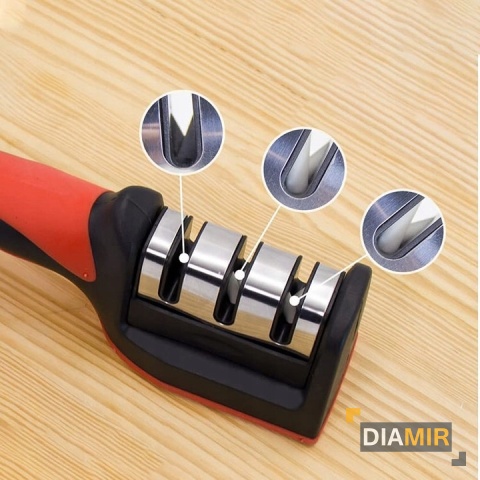 OSTRZAŁKA DO OSTRZENIA NOŻY KUCHENNYCH NOŻYCZEK NOŻYC TRÓJFAZOWA OSEŁKA 3w1