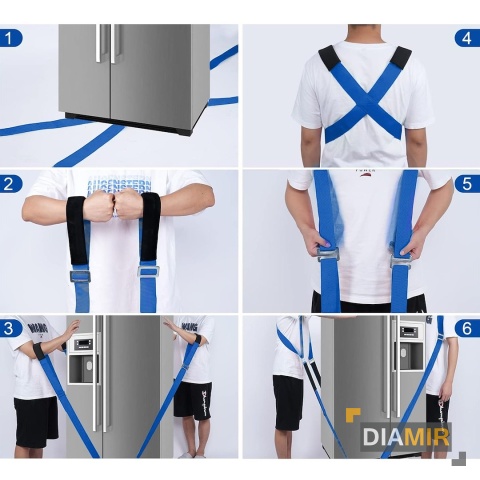 PASY DO NOSZENIA MEBLI TRANSPORTOWE Z SZELKAMI 270KG TAŚMY NA 2 OSOBY