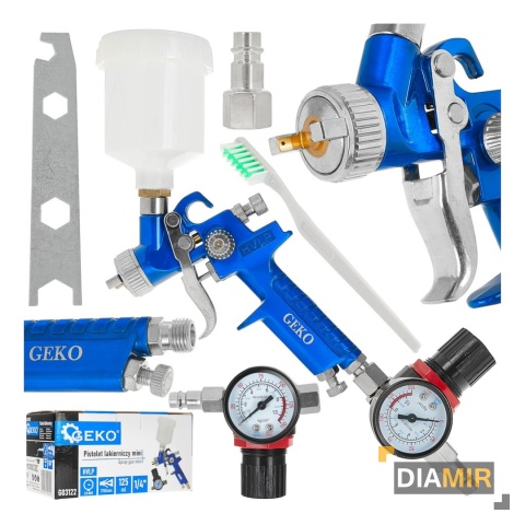 PISTOLET LAKIERNICZY HVLP MINI 125ML DYSZA 0.8mm + REGULATOR CIŚNIENIA 1/4”
