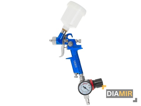 PISTOLET LAKIERNICZY HVLP MINI 125ML DYSZA 0.8mm + REGULATOR CIŚNIENIA 1/4”