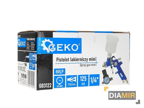 PISTOLET LAKIERNICZY HVLP MINI 125ML DYSZA 0.8mm + REGULATOR CIŚNIENIA 1/4”