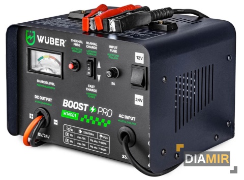 PROSTOWNIK AKUMULATOROWY 16A SAMOCHODOWY 7-180AH DO ŁADOWANIA 12V24V WUBER