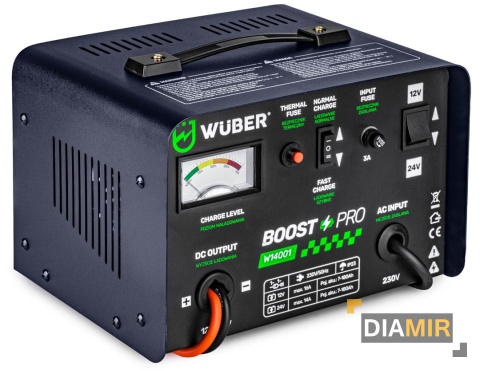 PROSTOWNIK AKUMULATOROWY 16A SAMOCHODOWY 7-180AH DO ŁADOWANIA 12V24V WUBER