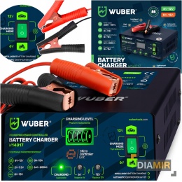 PROSTOWNIK MIKROPROCESOROWY 6-12 V 15 A ŁADOWARKA DO AKUMULATORA WUBER