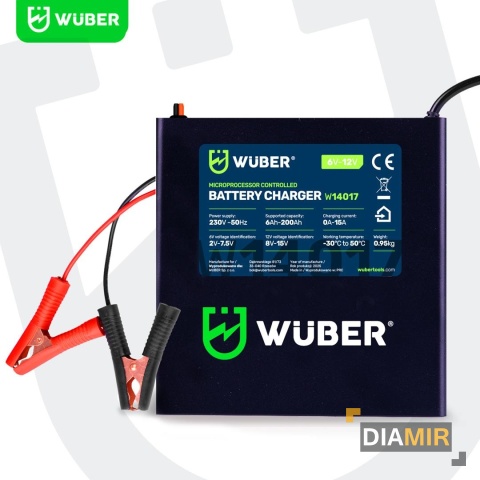 PROSTOWNIK MIKROPROCESOROWY 6-12 V 15 A ŁADOWARKA DO AKUMULATORA WUBER