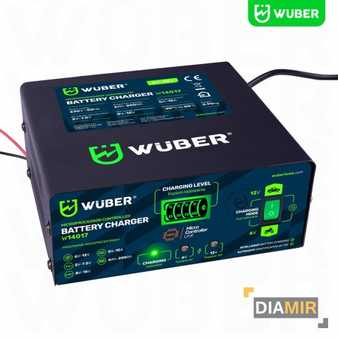 PROSTOWNIK MIKROPROCESOROWY 6-12 V 15 A ŁADOWARKA DO AKUMULATORA WUBER