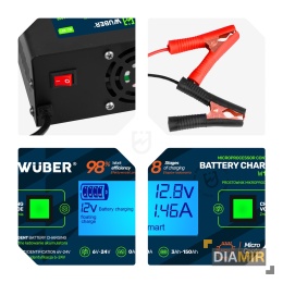 PROSTOWNIK MIKROPROCESOROWY 6/8/12/14/16/24V ŁADOWARKA AKUMULATOROWA 10A