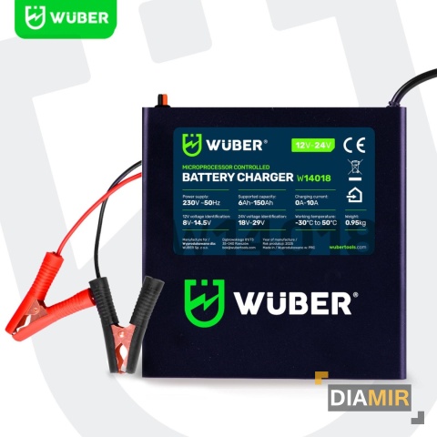 PROSTOWNIK AKUMULATOROWY 10A SAMOCHODOWY 6-150AH DO ŁADOWANIA 12V 24V WUBER