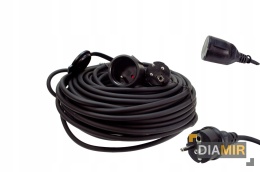 PRZEDŁUŻACZ UNIWERSALNY 20m CZARNY 16A Z ZABEZPIECZENIEM BAVARIA