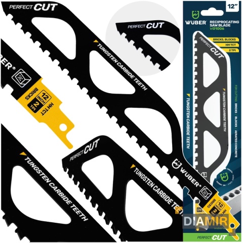 BRZESZCZOTY DO PIŁY SZABLASTEJ NÓŻ DO WYRZYNARKI DO BETONU CEGIEŁ 12" WUBER