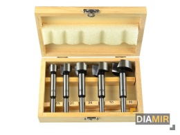 COKOWNIKI ZESTAW FREZÓW DO DREWNA PUSZKOWE 15 - 35mm 5 szt STAL WĘGLOWA