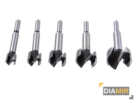 COKOWNIKI ZESTAW FREZÓW DO DREWNA PUSZKOWE 15 - 35mm 5 szt STAL WĘGLOWA