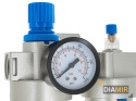 REDUKTOR POWIETRZA 1/2" 4w1 FILTR ODWADNIACZ NAOLEJACZ z manometrem