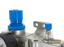 REDUKTOR POWIETRZA 1/2" 4w1 FILTR ODWADNIACZ NAOLEJACZ z manometrem