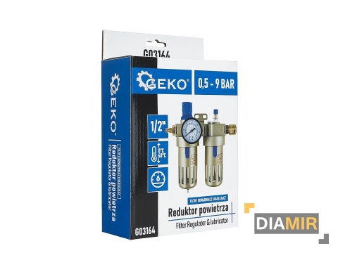 REDUKTOR POWIETRZA 1/2" 4w1 FILTR ODWADNIACZ NAOLEJACZ z manometrem