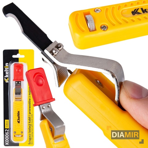 ŚCIĄGACZ DO IZOLACJI DO PRZEWODÓW OKRĄGŁYCH REGULOWANY 8-28MM Z NOŻEM HAK