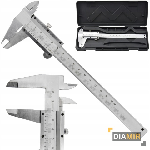 STALOWA SUWMIARKA NONIUSZOWA 150mm ANALOGOWA ETUI