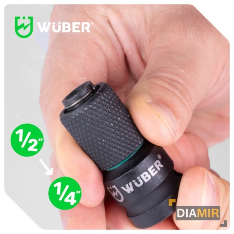 Szybkozłączny ADAPTER UDAROWY z 1/2 " na 1/4 " 50 mm przejściówka Wuber