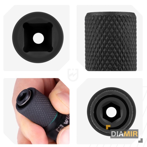 Szybkozłączny ADAPTER UDAROWY z 1/2 " na 1/4 " 50 mm przejściówka Wuber