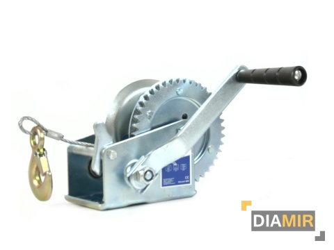 Wyciągarka korbowa linowa pozioma 450 kg 5m blokada hak