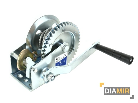 Wyciągarka korbowa linowa pozioma 450 kg 5m blokada hak